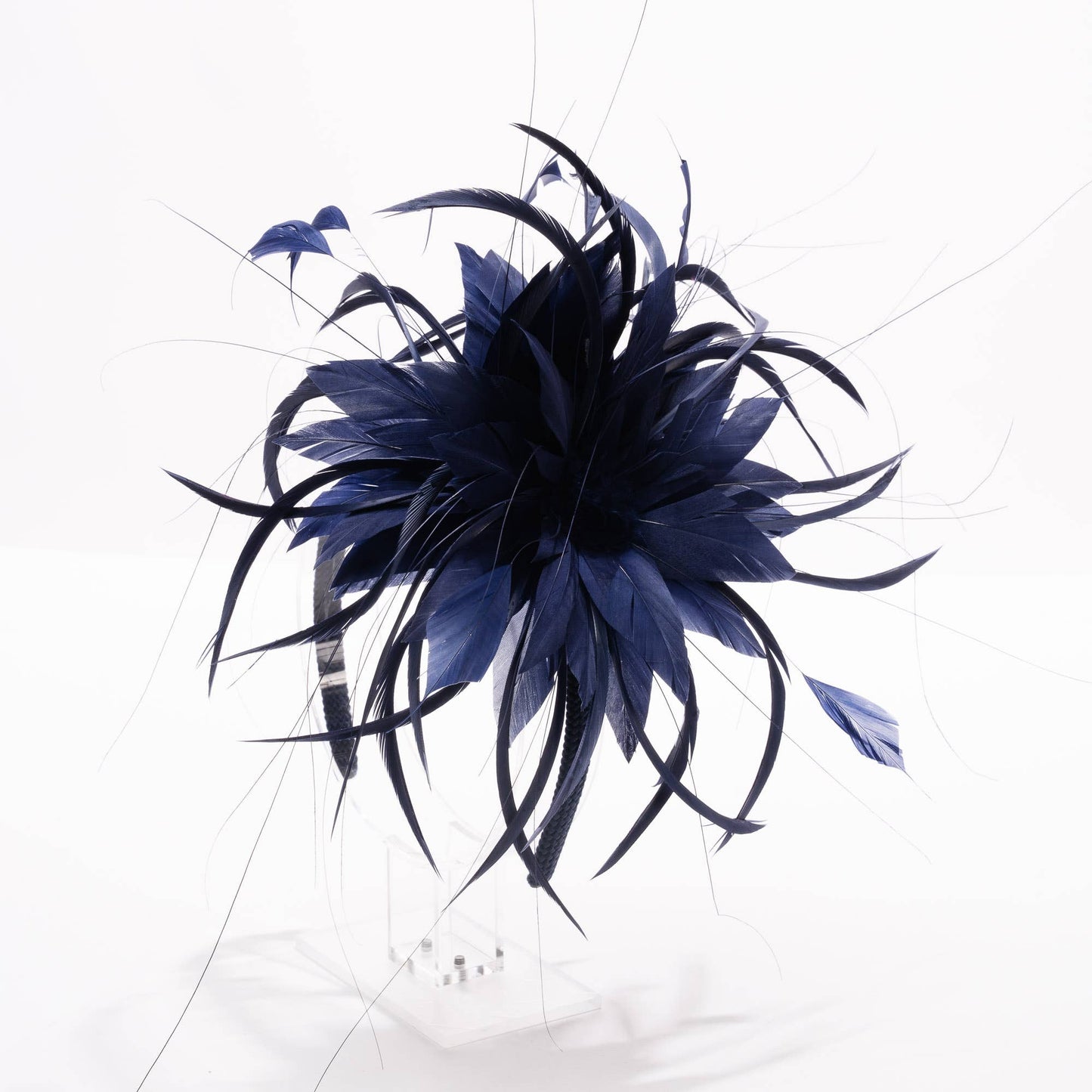 5911H | 7" Double Feather Fascinator, Hair Accessories