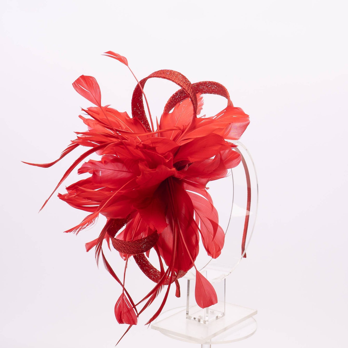 5940H | Feather Flower Sinamay Fascinator