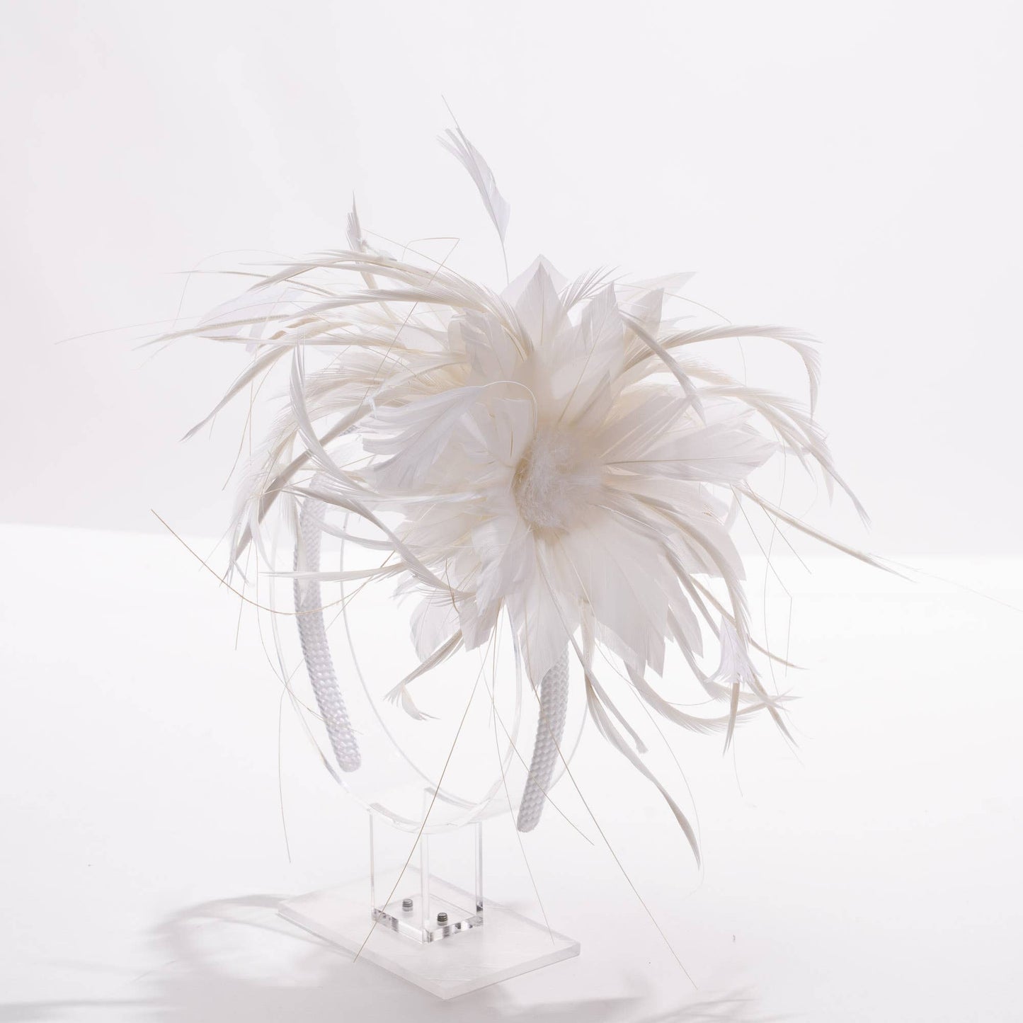 5911H | 7" Double Feather Fascinator, Hair Accessories