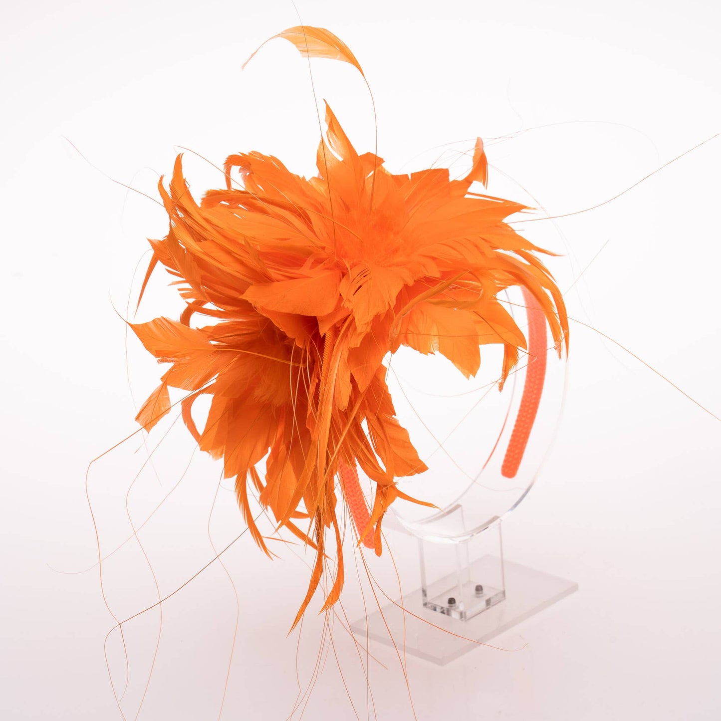5911H | 7" Double Feather Fascinator, Hair Accessories