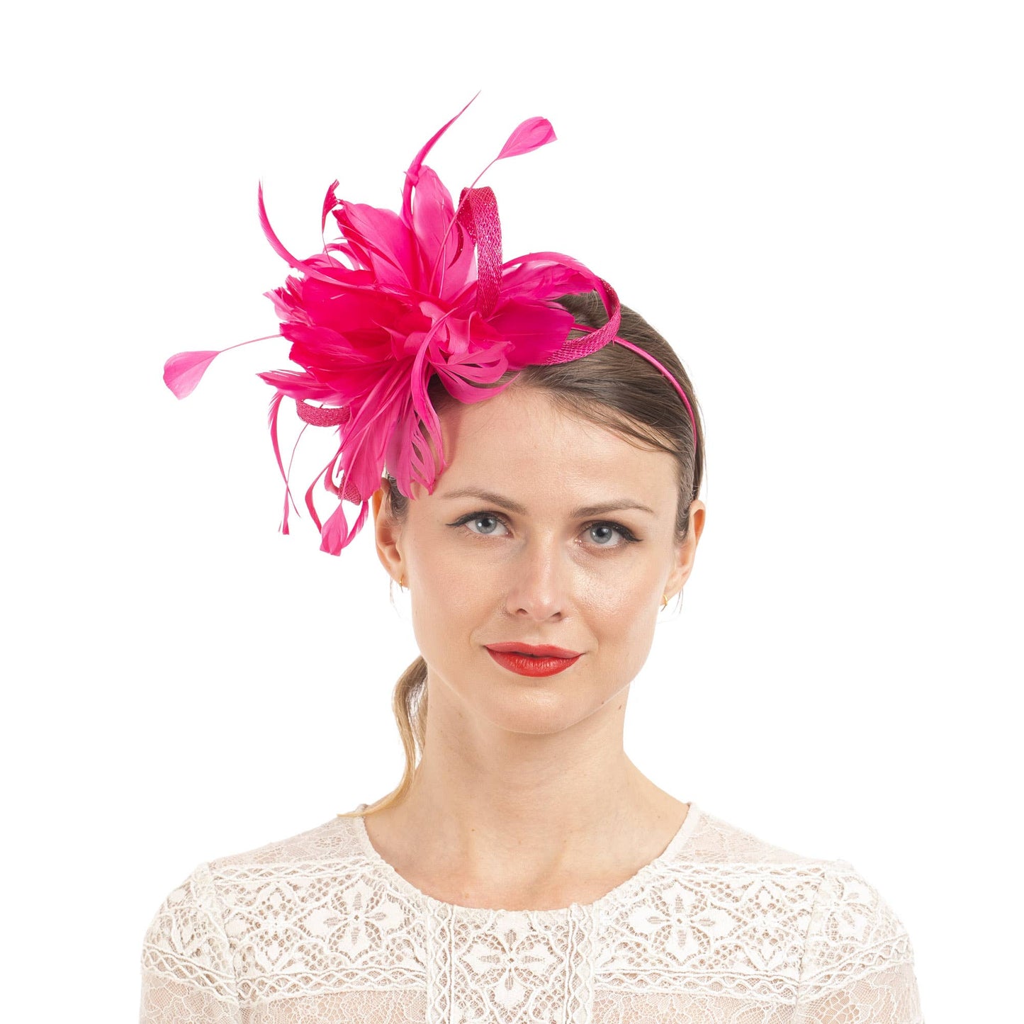 5940H | Feather Flower Sinamay Fascinator
