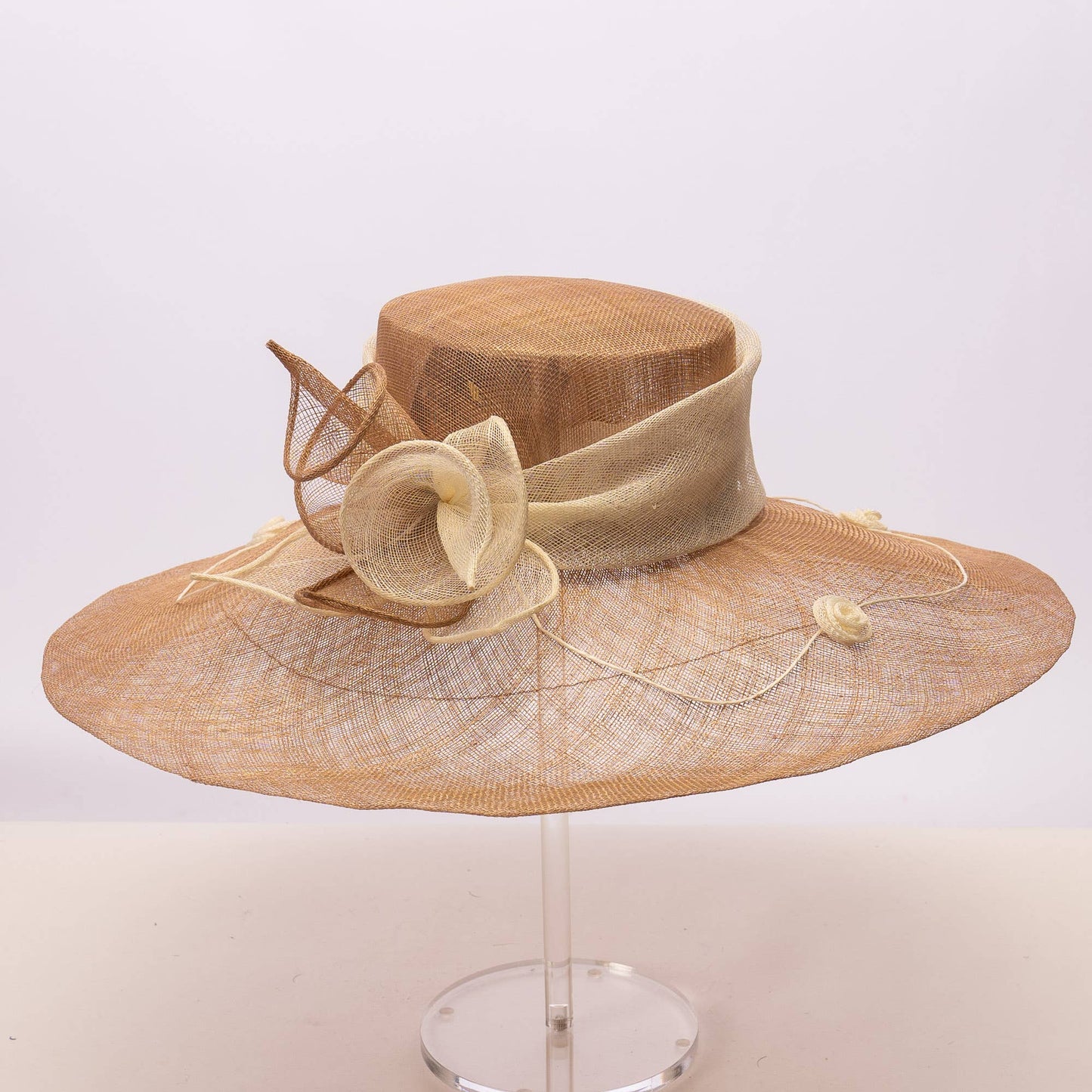 117138 | Two tone Callalily Adorned Wide Soft Sinamay Hats