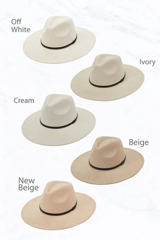 Suede Large Eaves Peach Top Fedora, Leather Belt