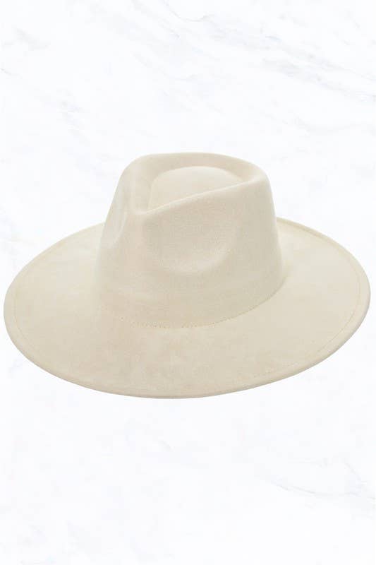 Suede Large Eaves Teardrop Top Fedora Hat