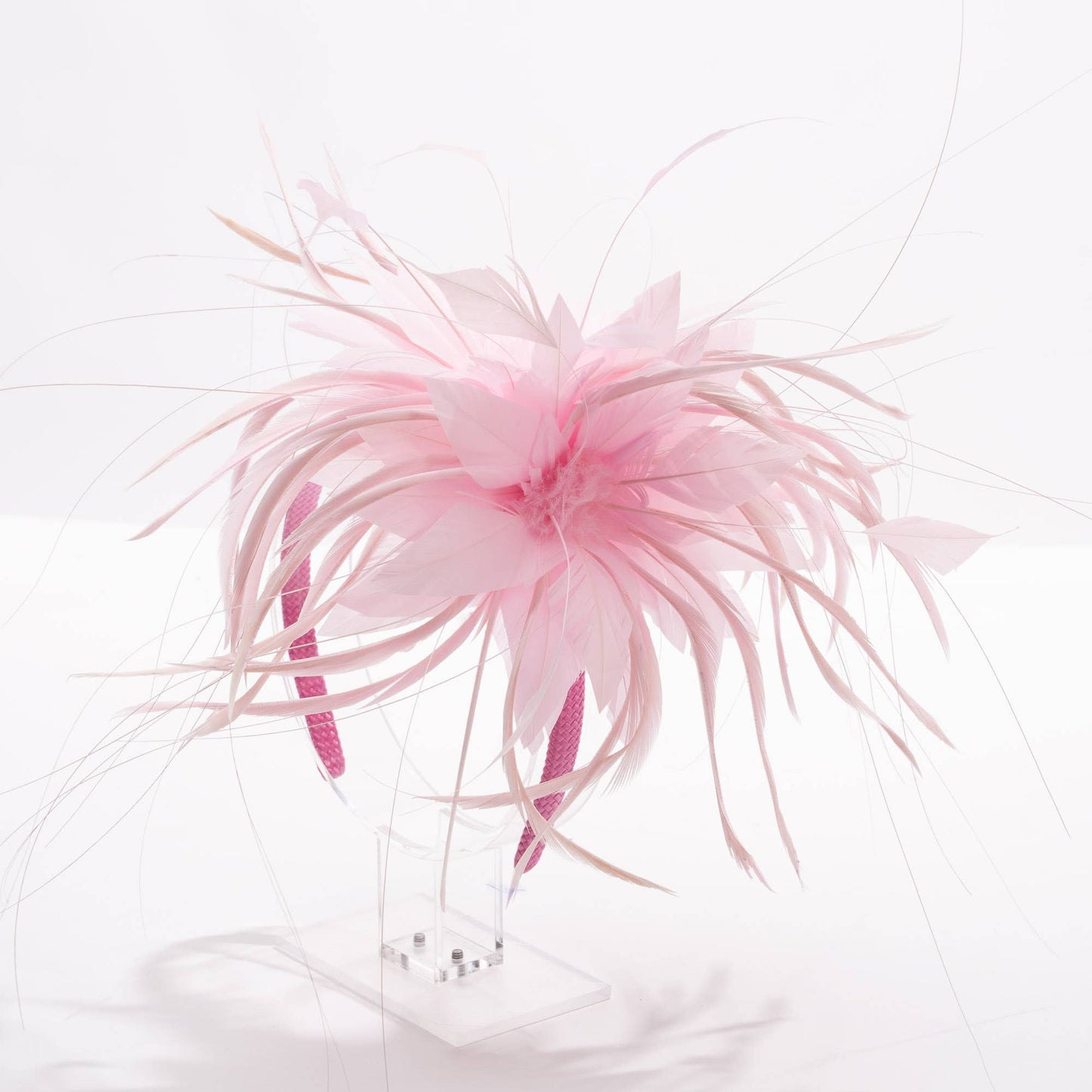 5911H | 7" Double Feather Fascinator, Hair Accessories