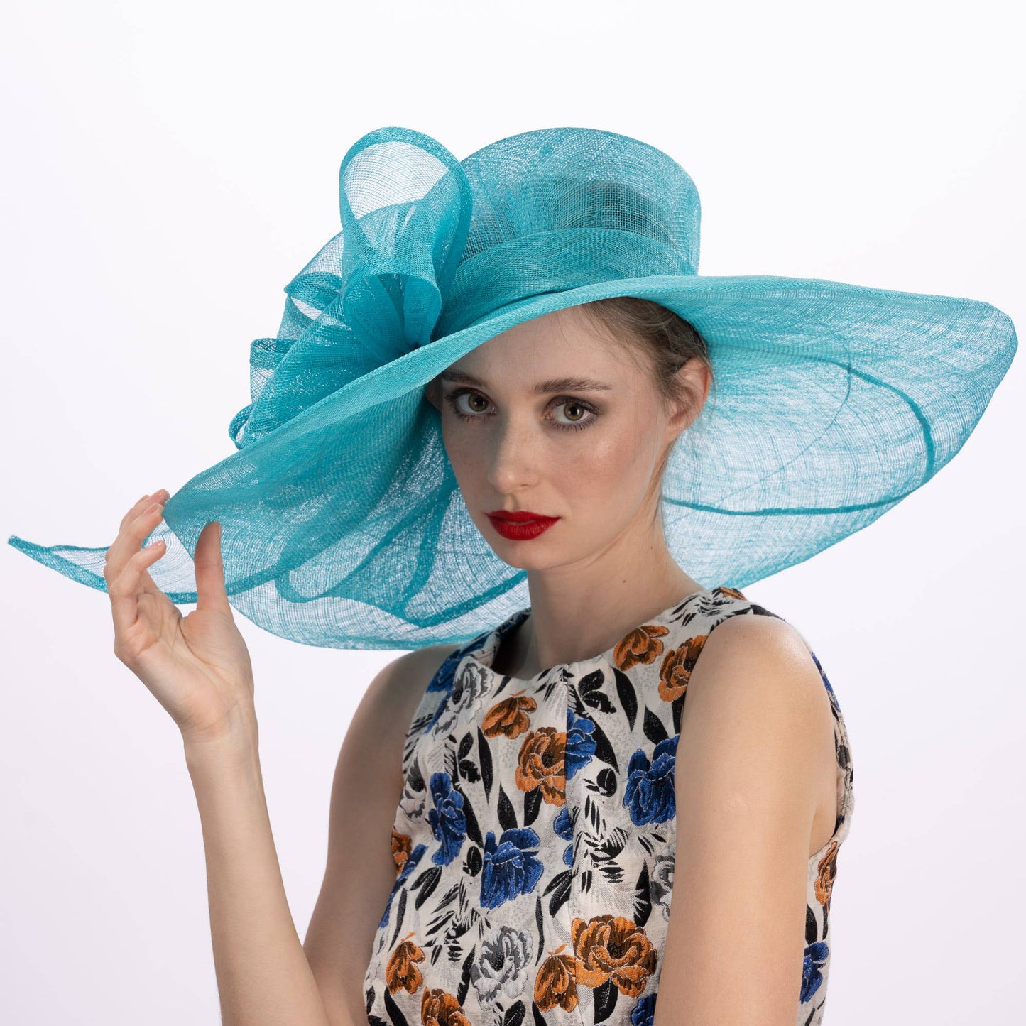 116033 | Large Wrapped Abstract Bow Sinamay Hat