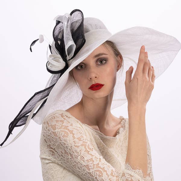 119048 | Long Bow Wide Brim Floppy Sinamay Hat