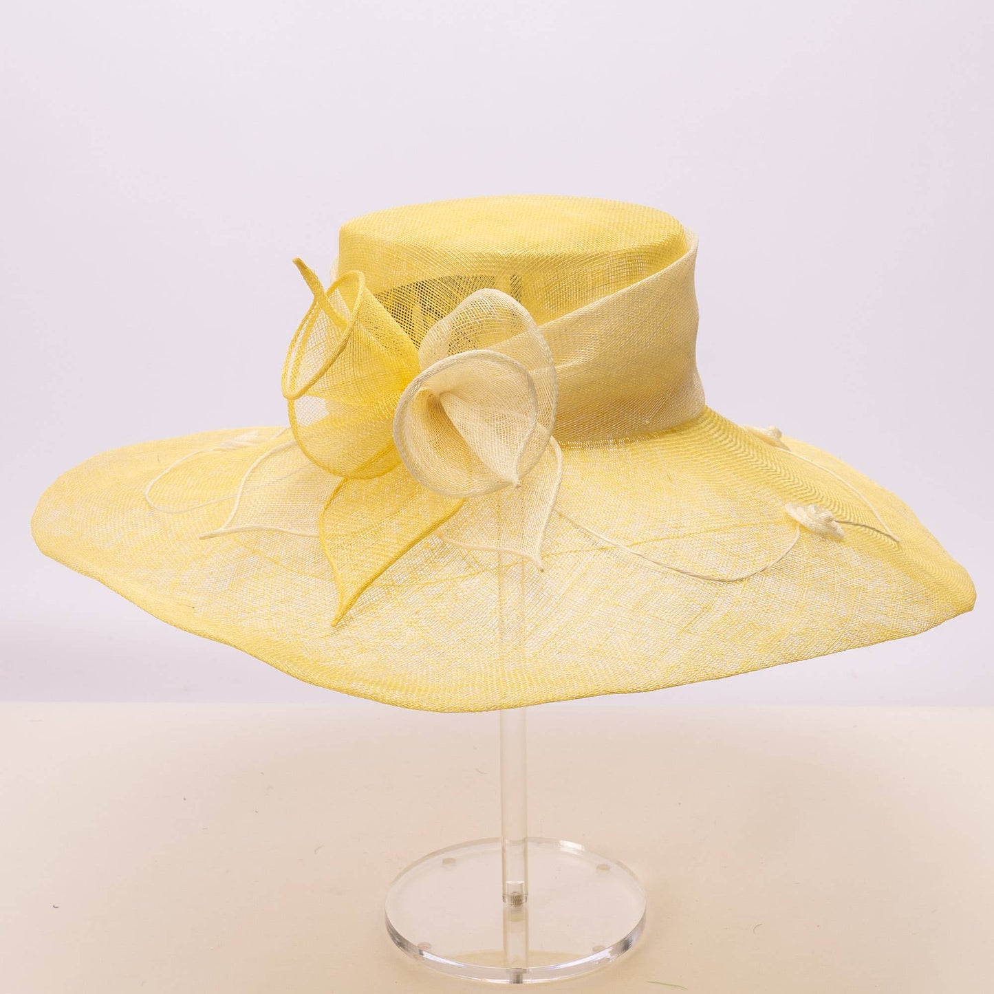 117138 | Two tone Callalily Adorned Wide Soft Sinamay Hats