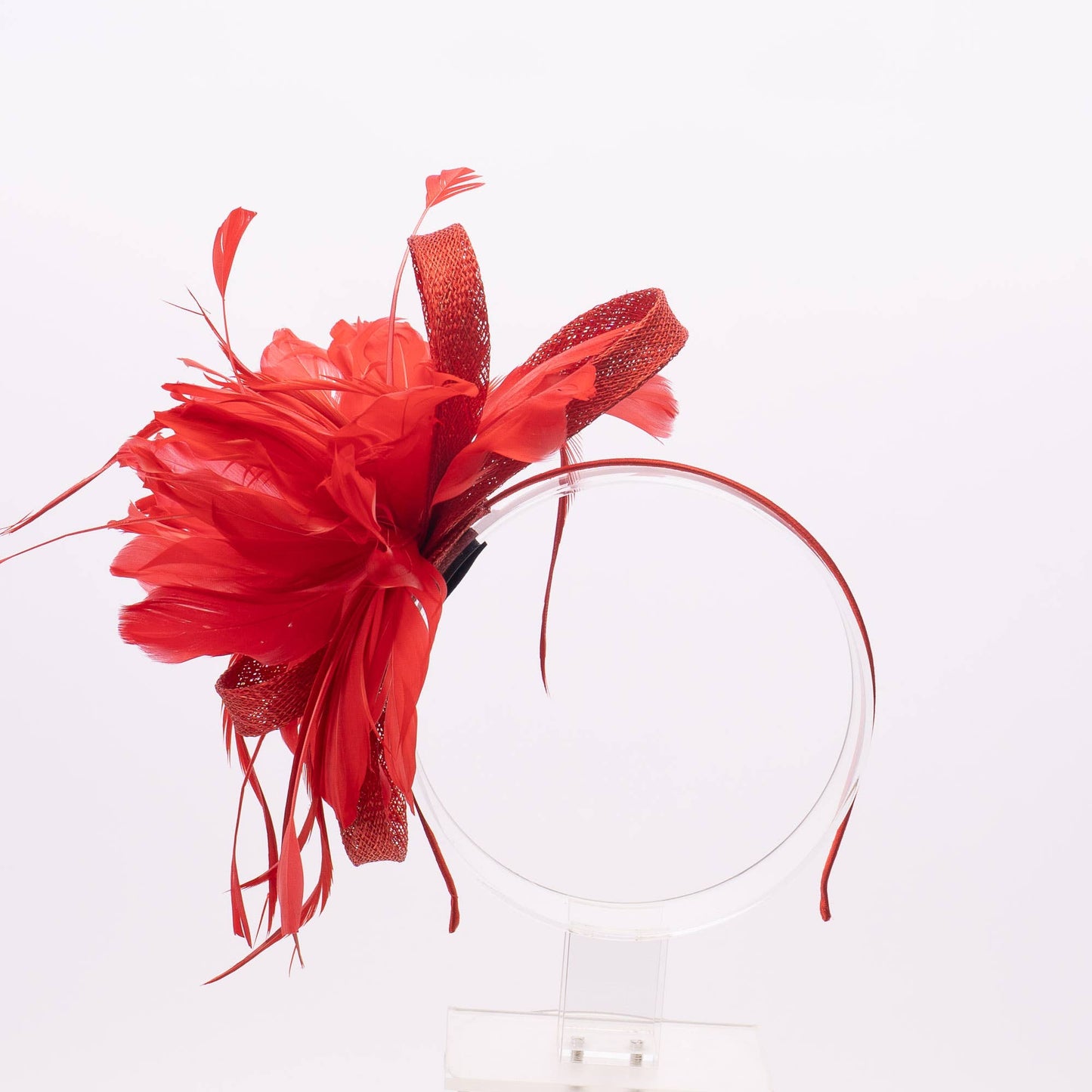 5940H | Feather Flower Sinamay Fascinator