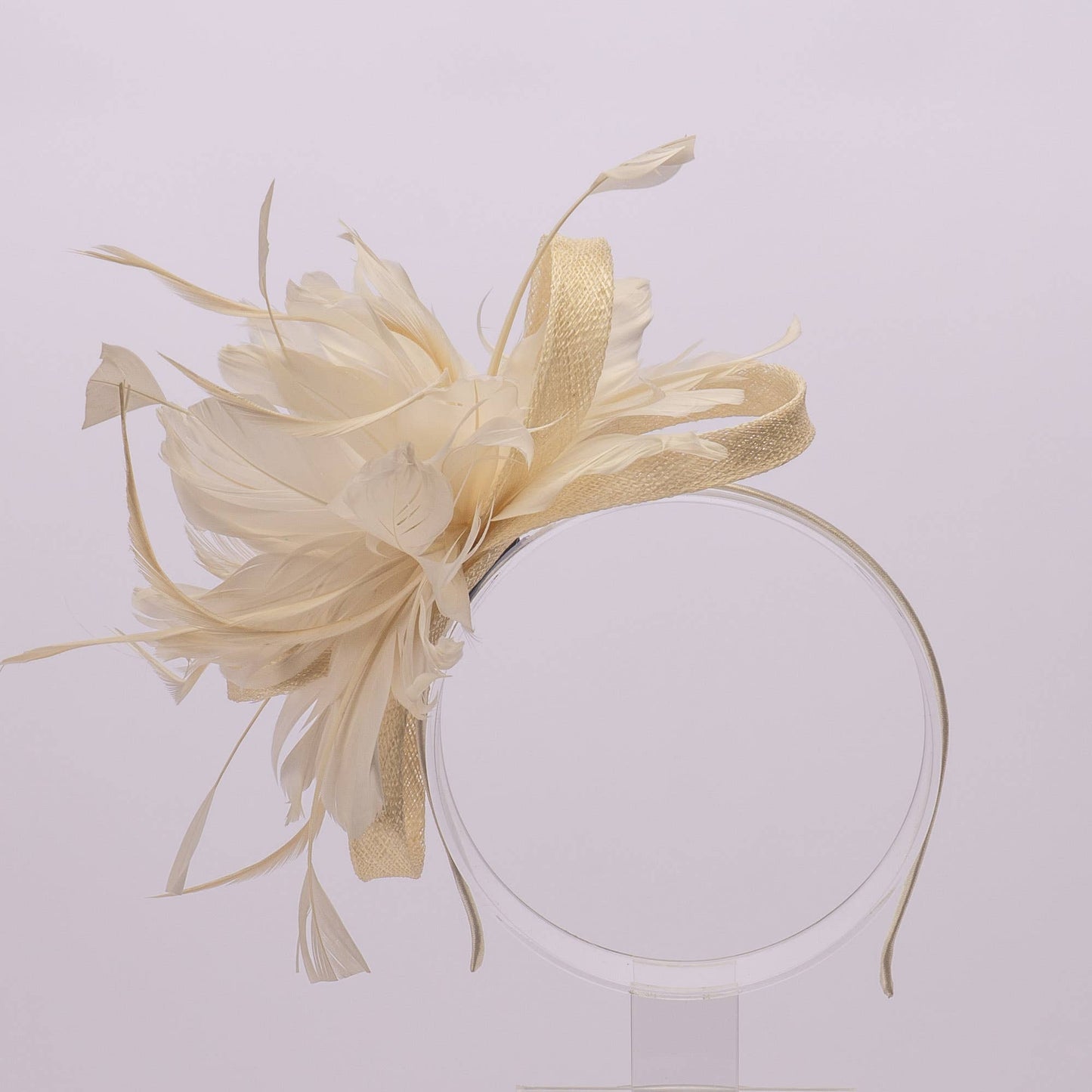 5940H | Feather Flower Sinamay Fascinator