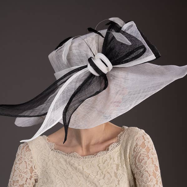 119048 | Long Bow Wide Brim Floppy Sinamay Hat