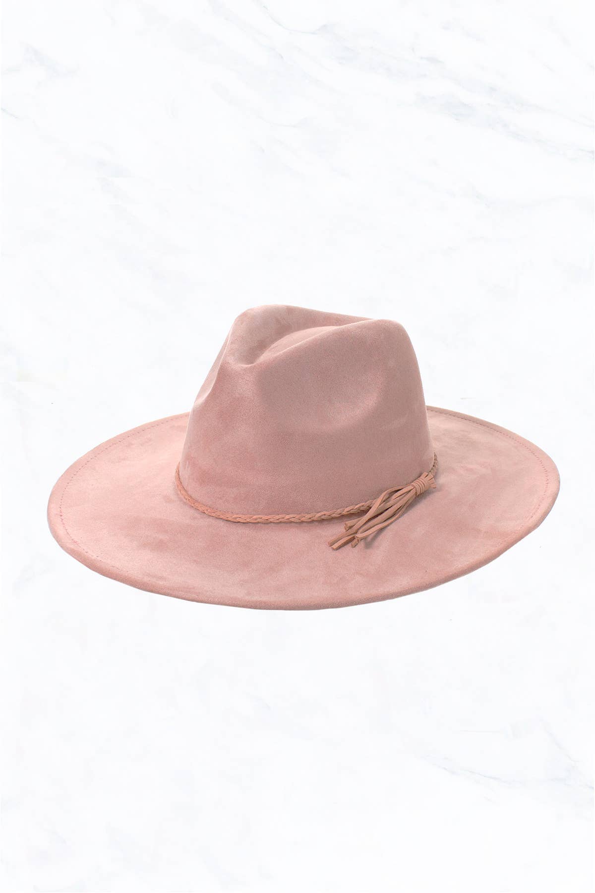 Braided Leather Belt, Suede Large Peach Top