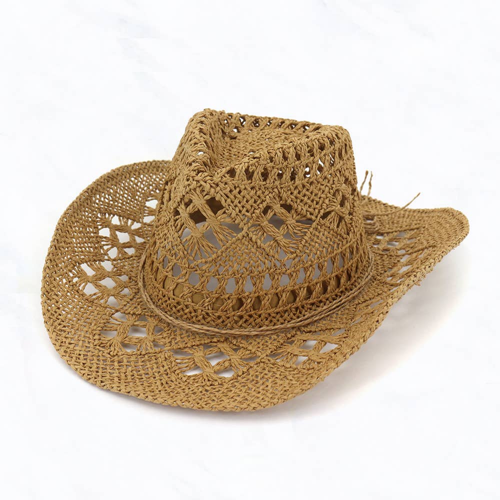 Western Style Cowboy Handmade Woven Straw Hat