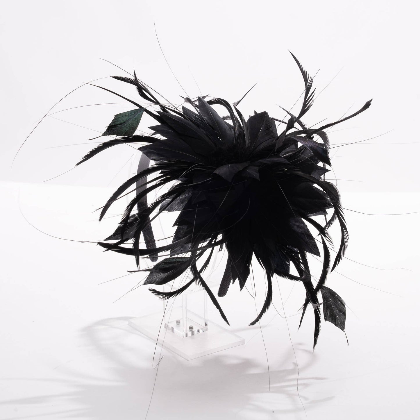5911H | 7" Double Feather Fascinator, Hair Accessories
