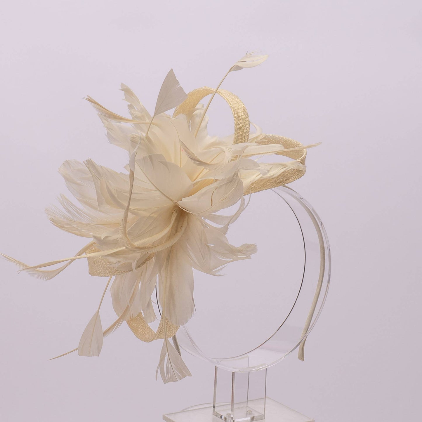5940H | Feather Flower Sinamay Fascinator