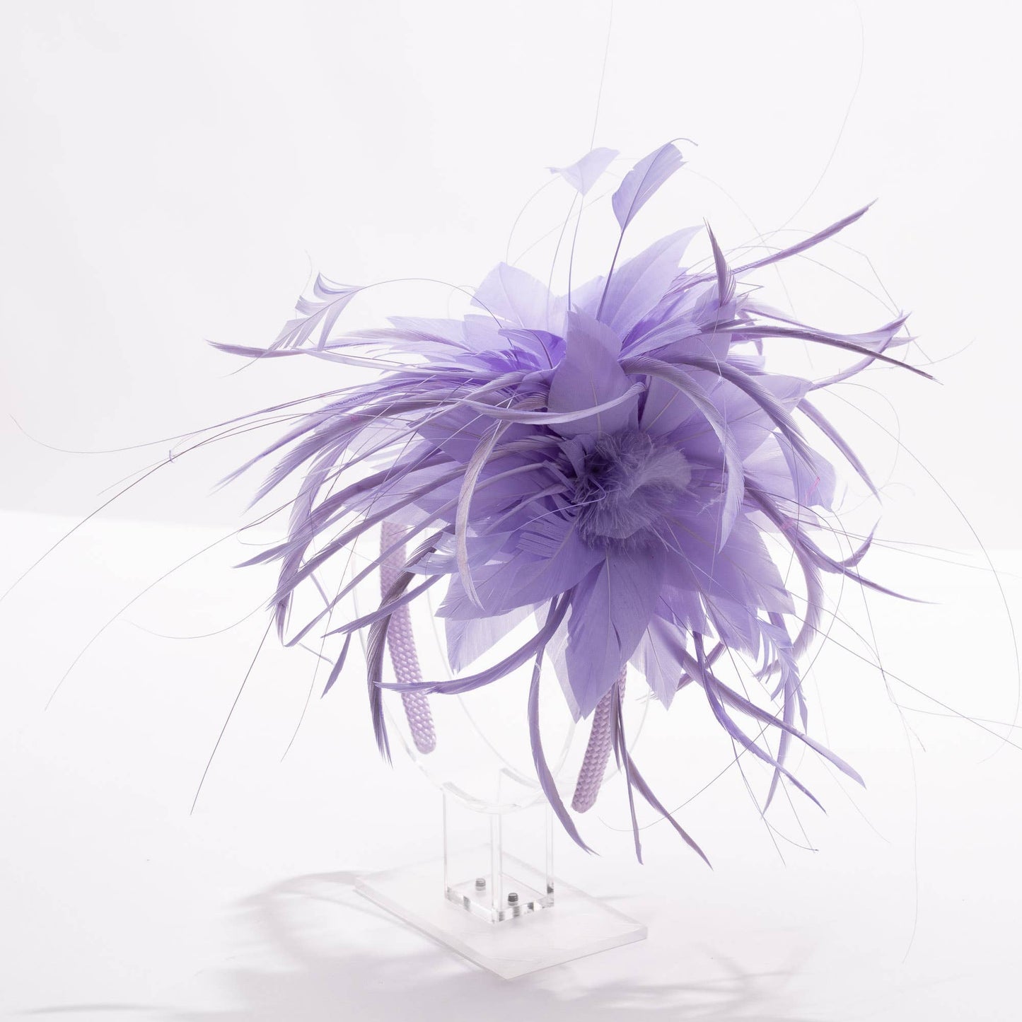 5911H | 7" Double Feather Fascinator, Hair Accessories