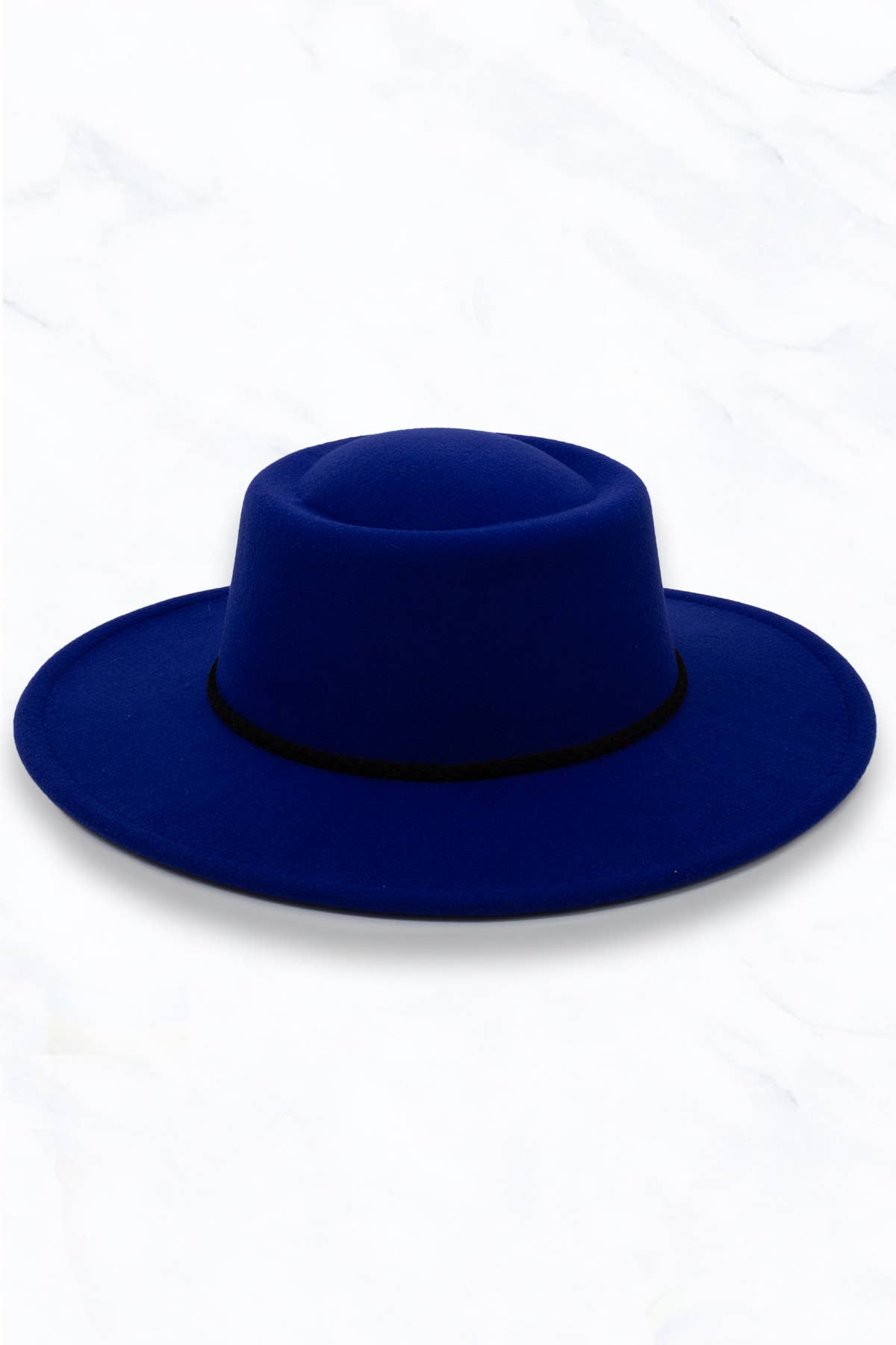 Concave Top Fedora Hat with Black Belt