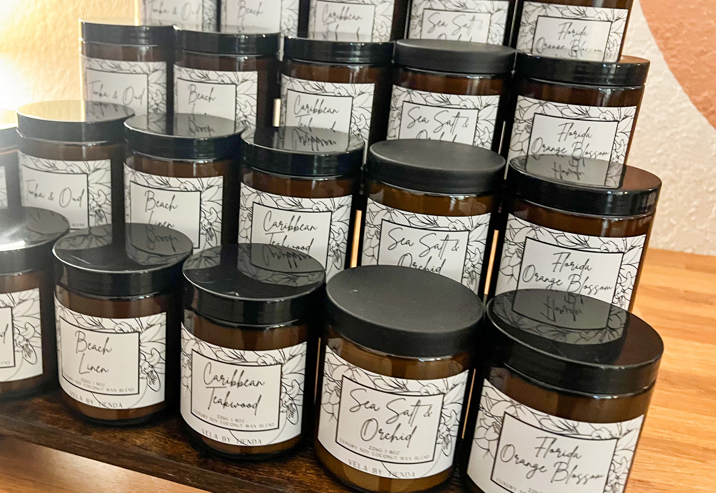 Candles - Amber Jars