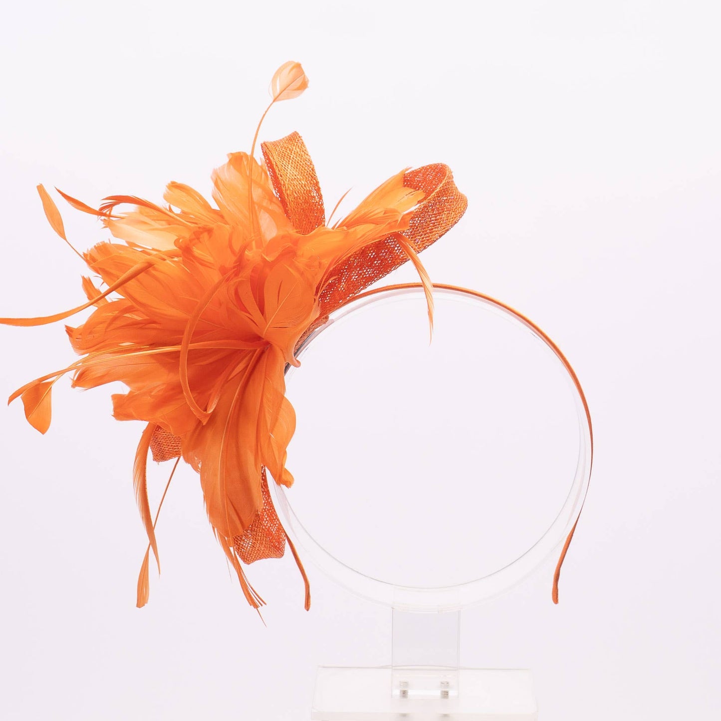 5940H | Feather Flower Sinamay Fascinator