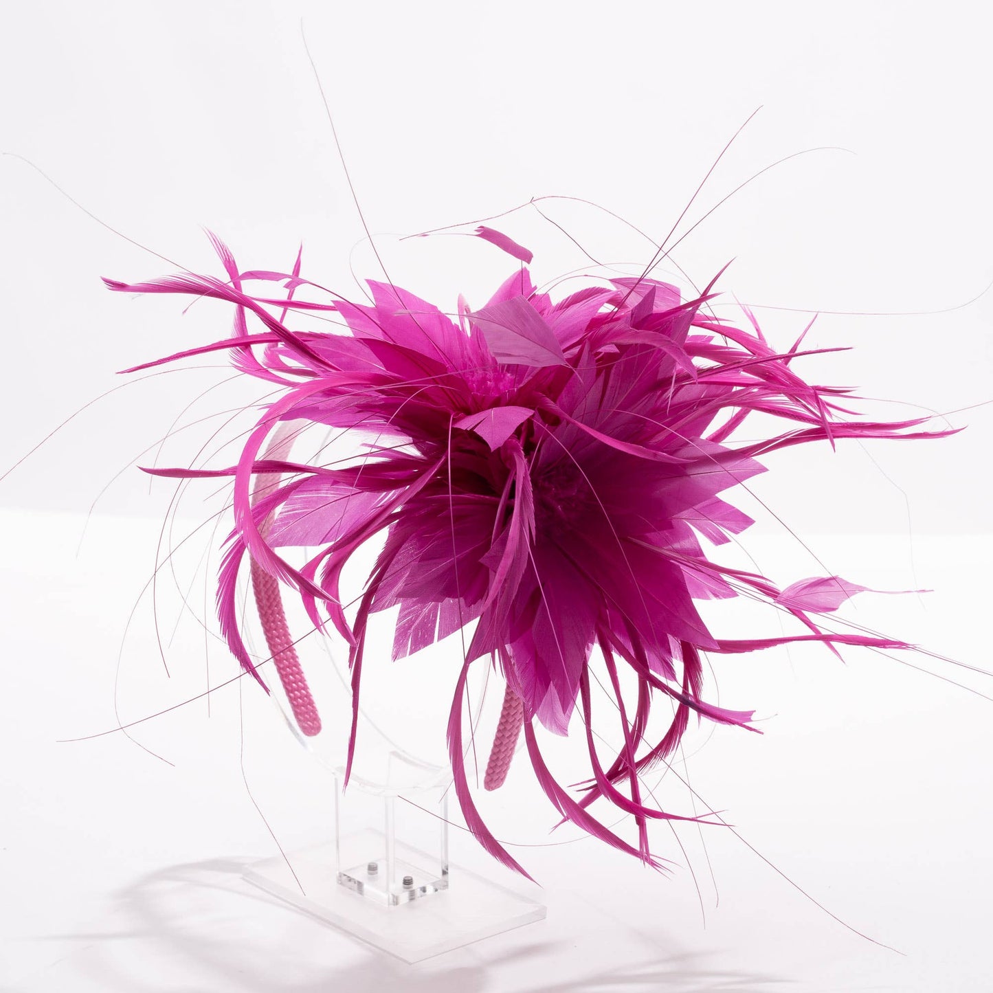 5911H | 7" Double Feather Fascinator, Hair Accessories