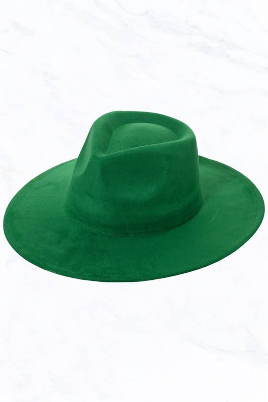 Suede Large Eaves Teardrop Top Fedora Hat