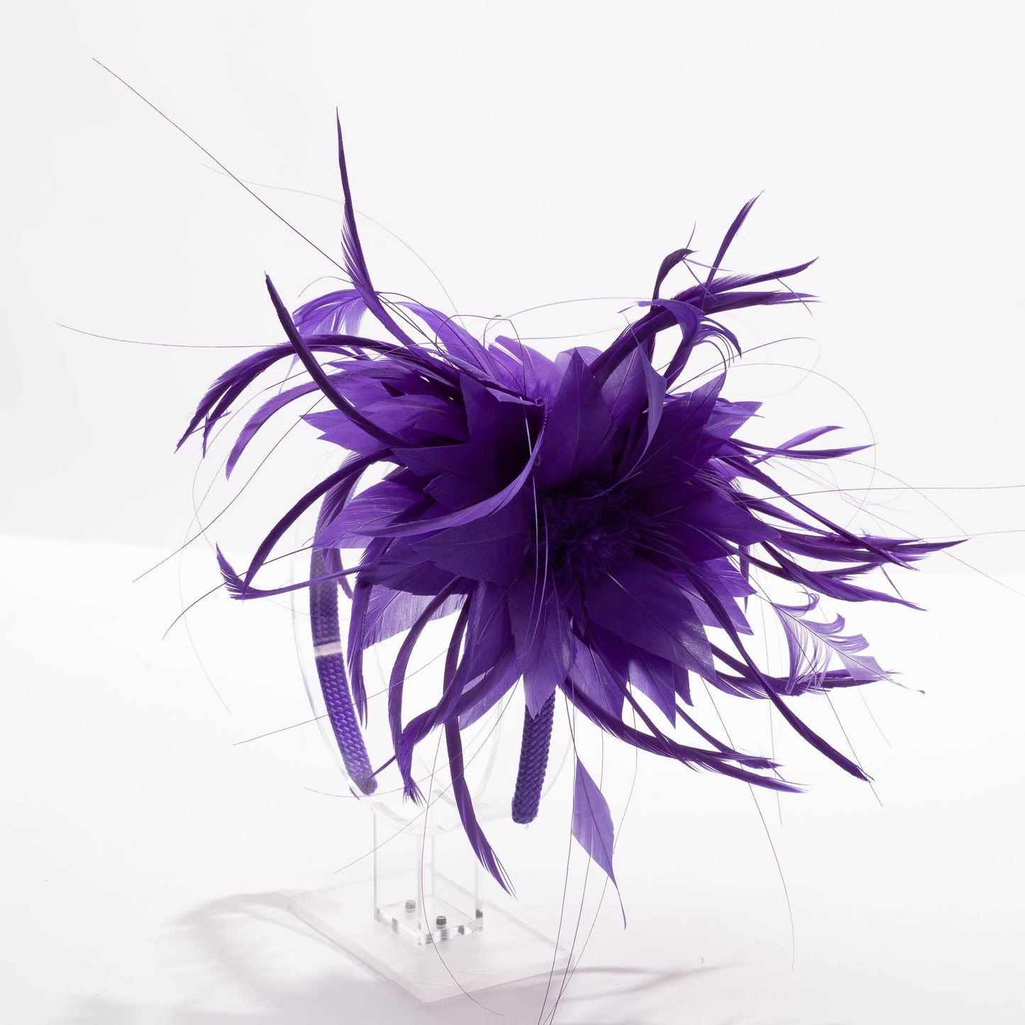 5911H | 7" Double Feather Fascinator, Hair Accessories