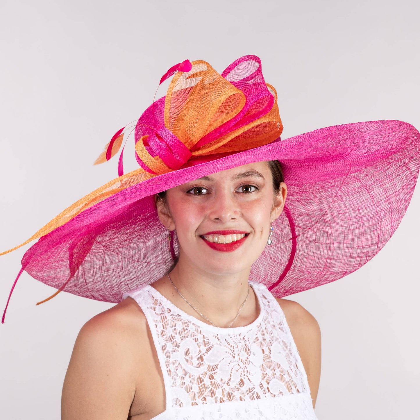 119048 | Long Bow Wide Brim Floppy Sinamay Hat