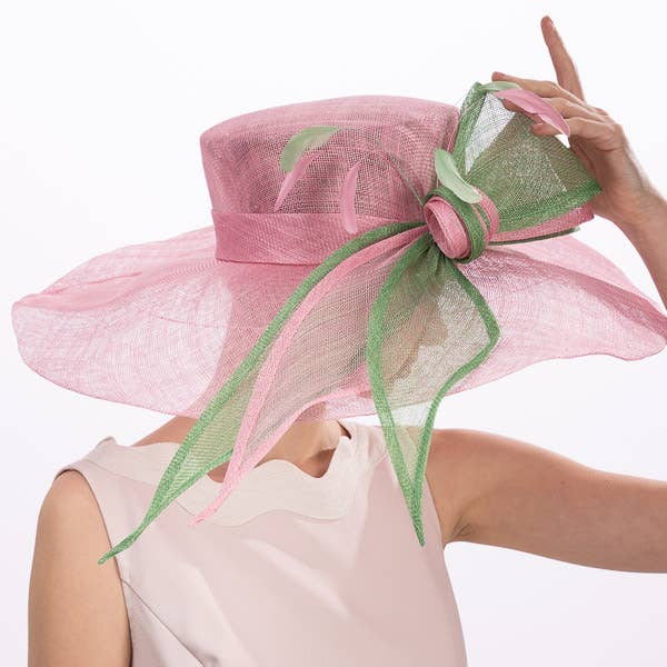 119048 | Long Bow Wide Brim Floppy Sinamay Hat