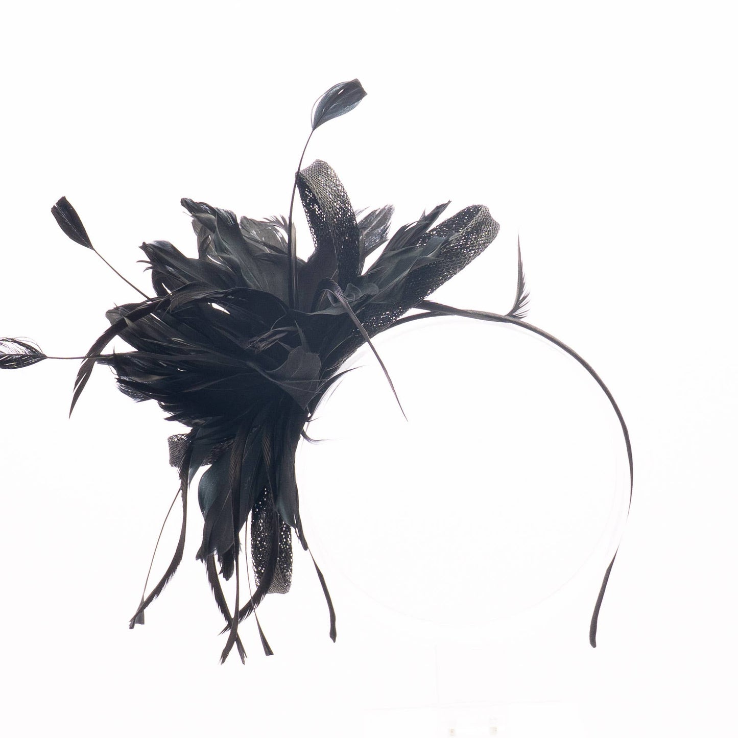 5940H | Feather Flower Sinamay Fascinator