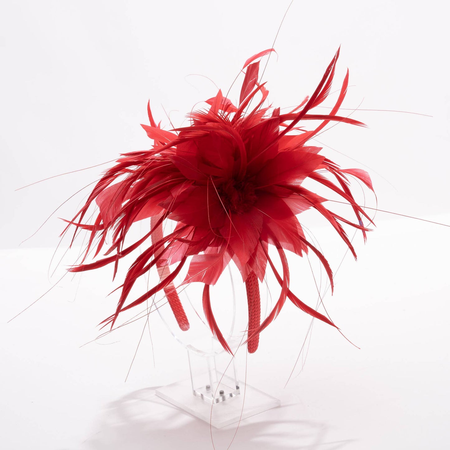 5911H | 7" Double Feather Fascinator, Hair Accessories
