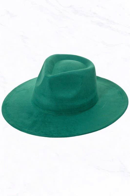 Suede Large Eaves Teardrop Top Fedora Hat