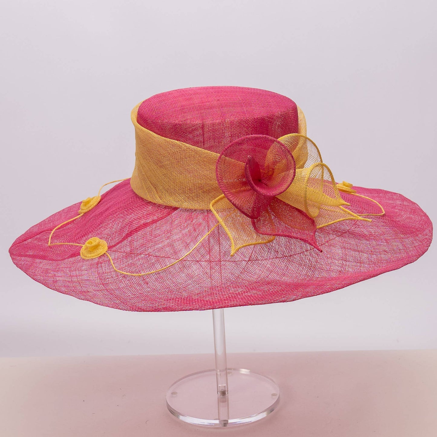 117138 | Two tone Callalily Adorned Wide Soft Sinamay Hats