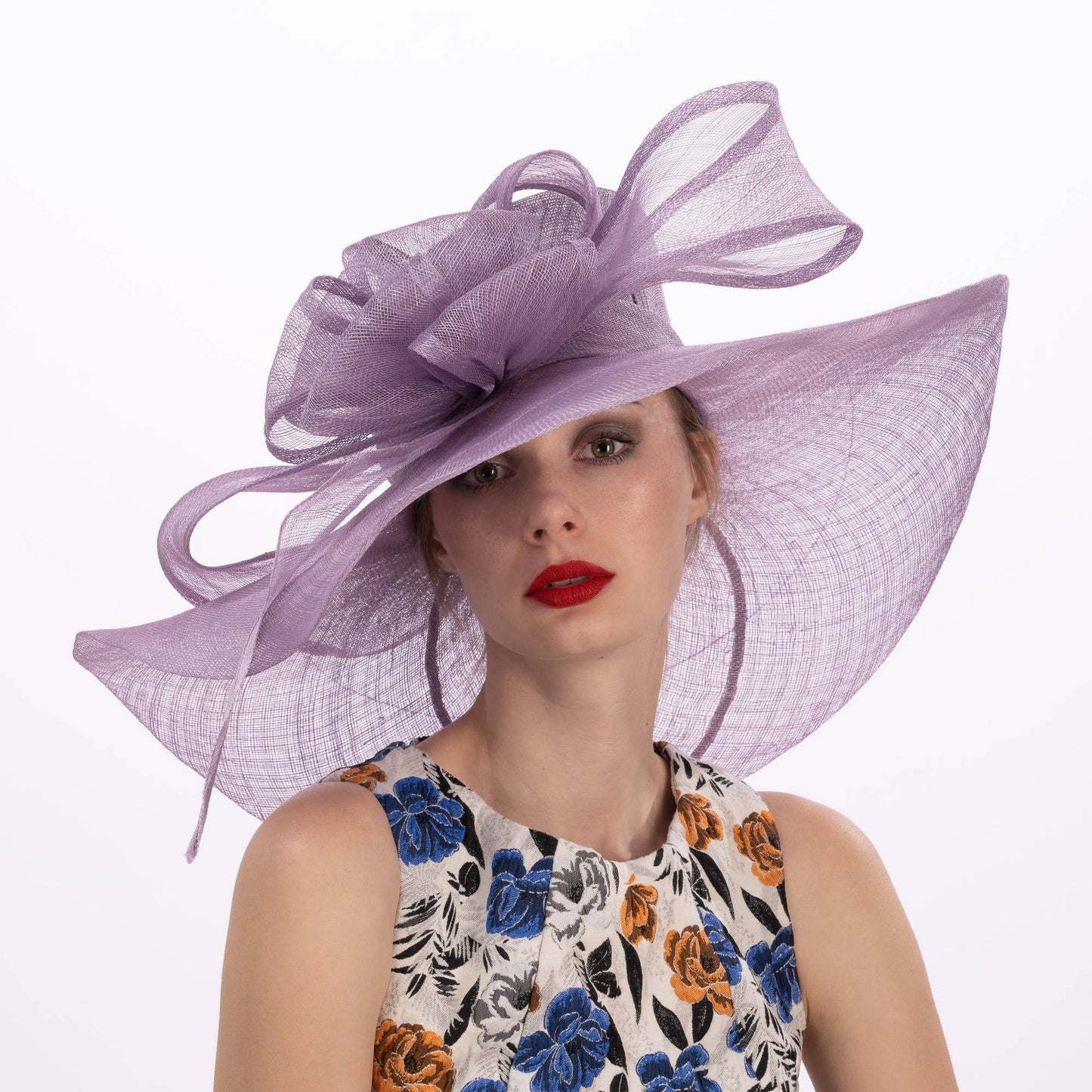 116033 | Large Wrapped Abstract Bow Sinamay Hat