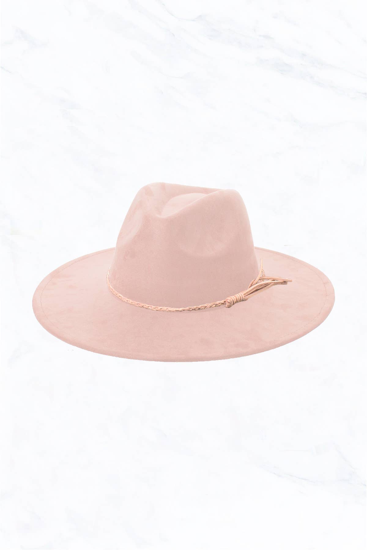 Braided Leather Belt, Suede Large Peach Top