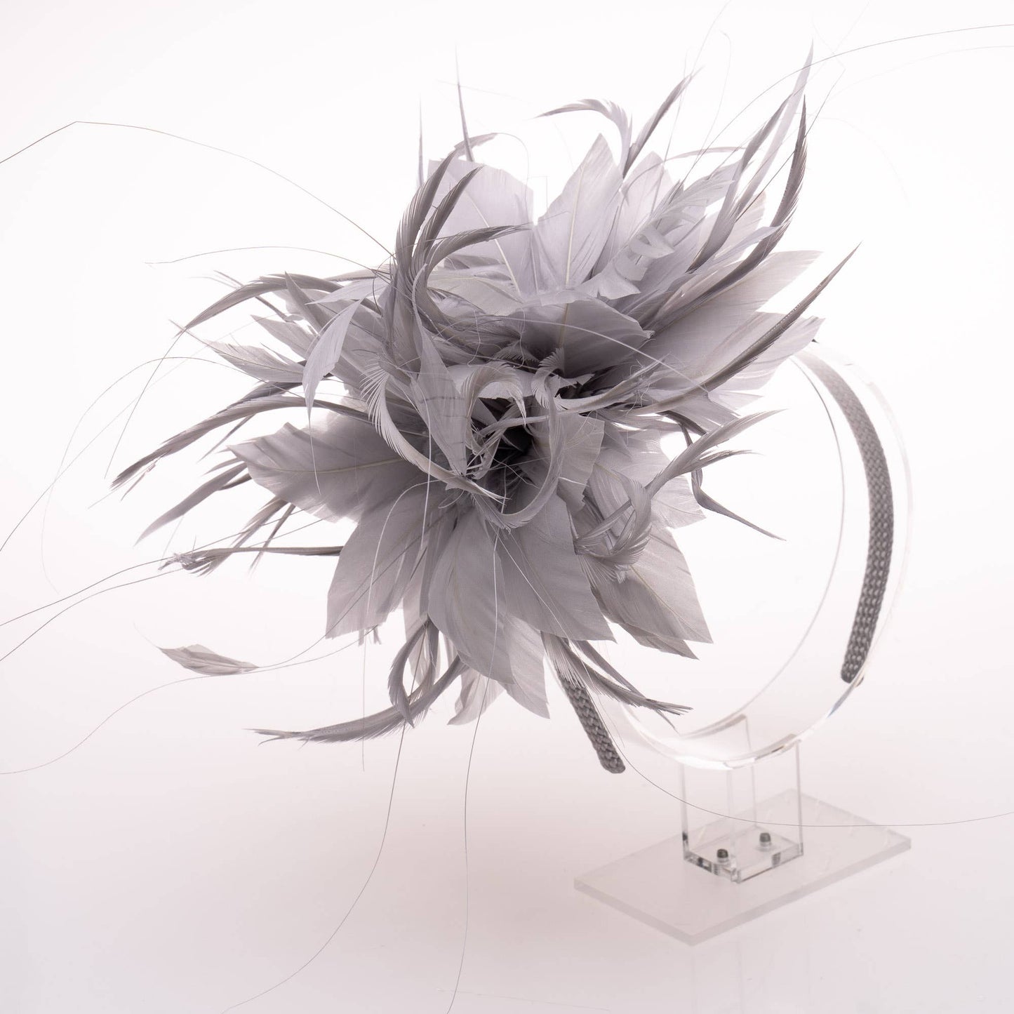 5911H | 7" Double Feather Fascinator, Hair Accessories