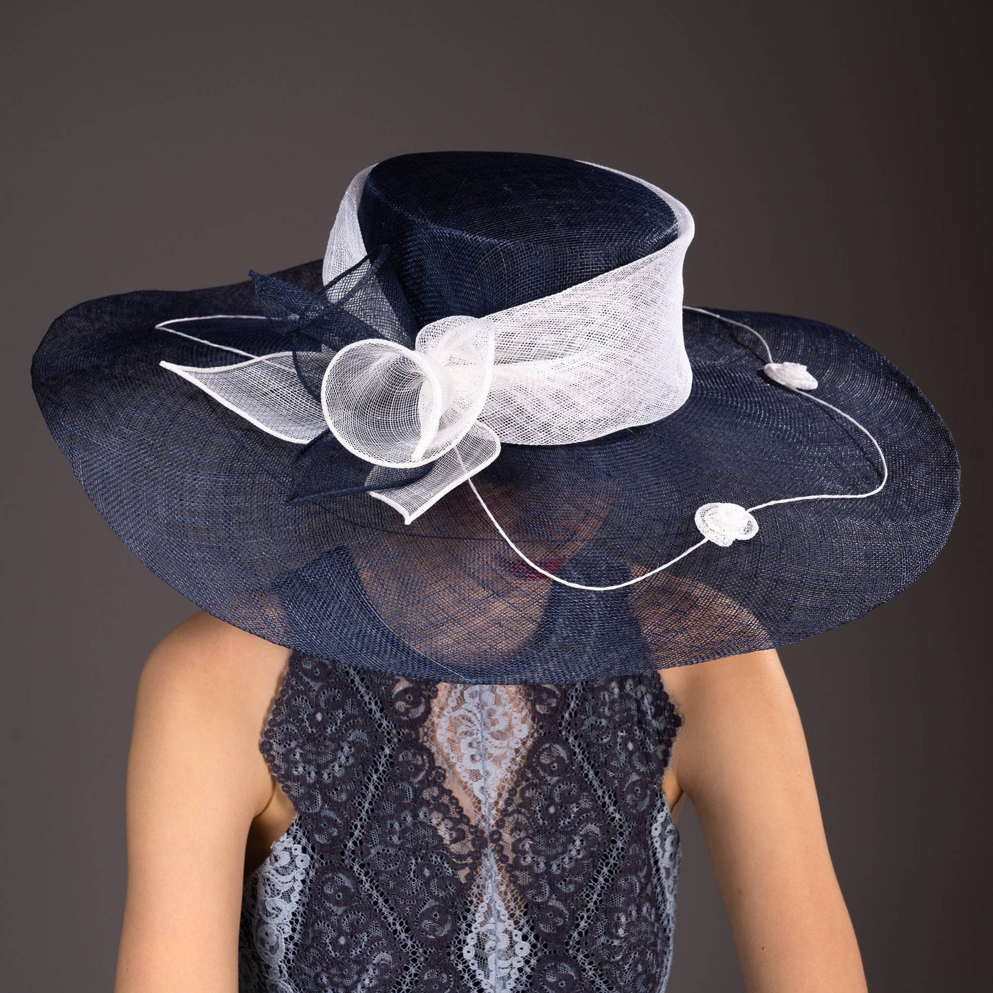 117138 | Two tone Callalily Adorned Wide Soft Sinamay Hats