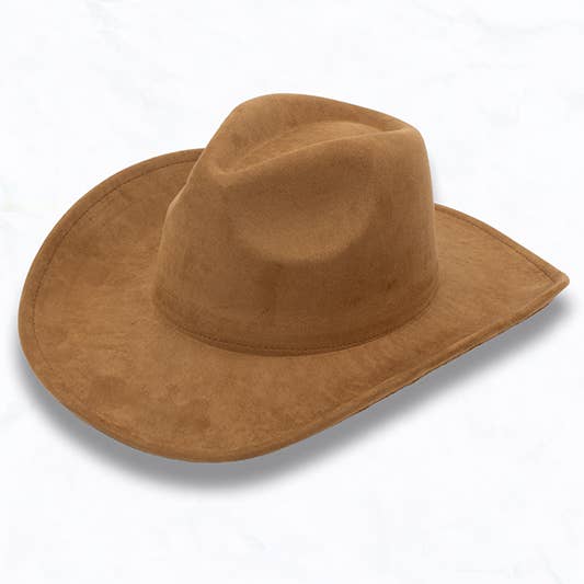 Big Brim Suede Cowboy Peach Heart Fedora Hat