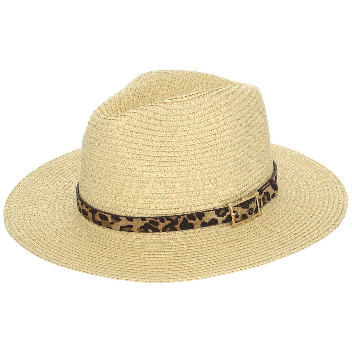 Leopard Leather Belt, British Style Jazz Straw Hat Outdoor
