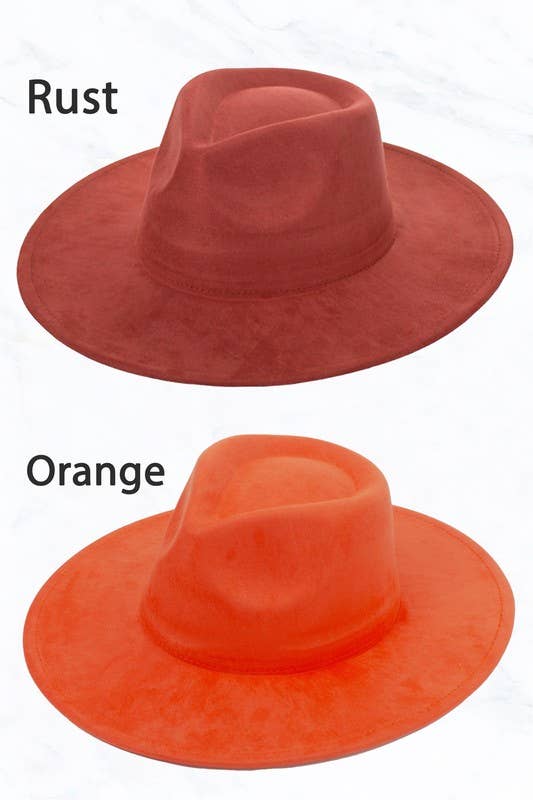 Suede Large Eaves Teardrop Top Fedora Hat