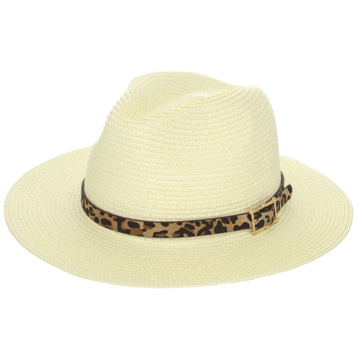 Leopard Leather Belt, British Style Jazz Straw Hat Outdoor