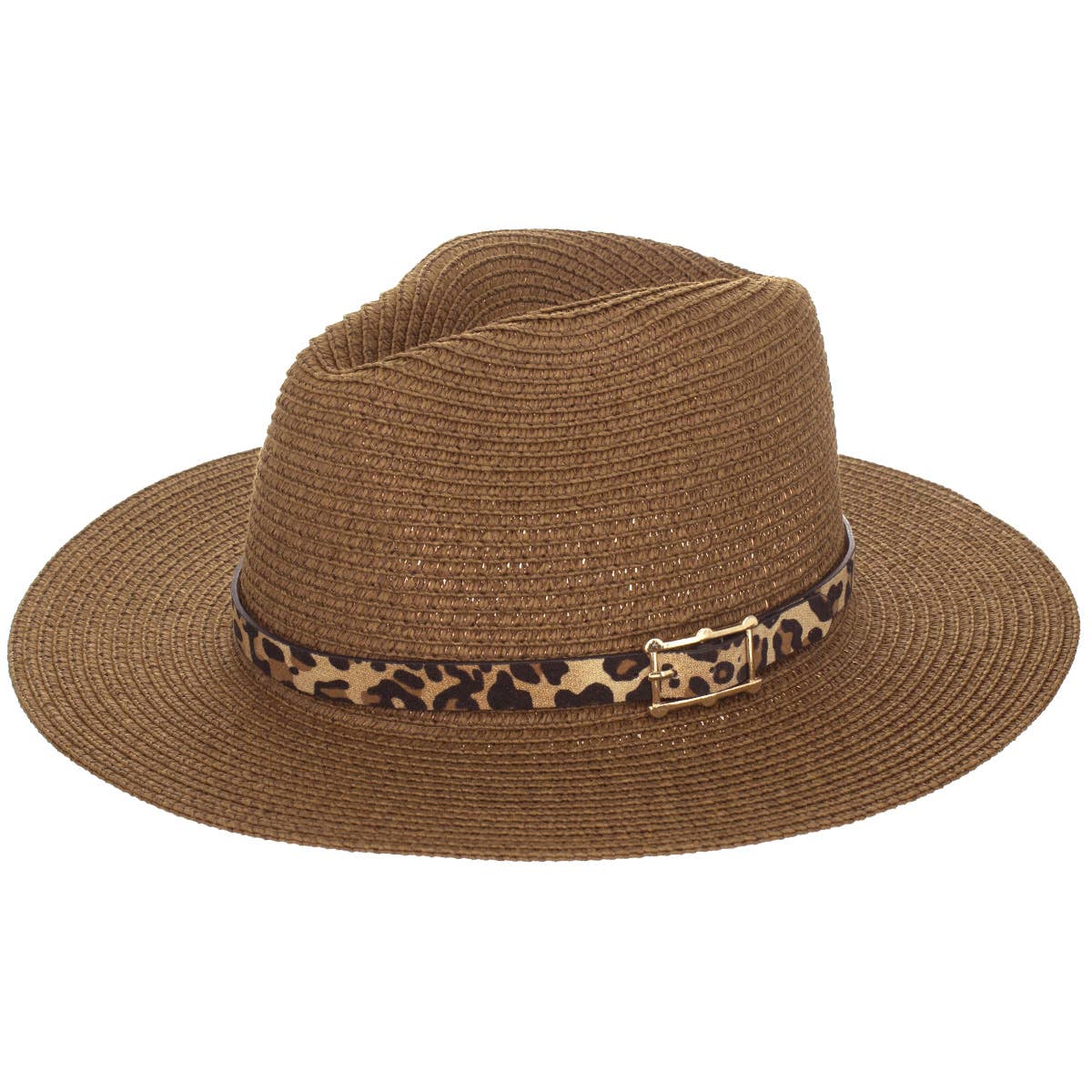 Leopard Leather Belt, British Style Jazz Straw Hat Outdoor