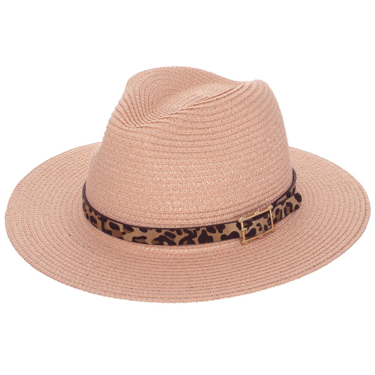 Leopard Leather Belt, British Style Jazz Straw Hat Outdoor