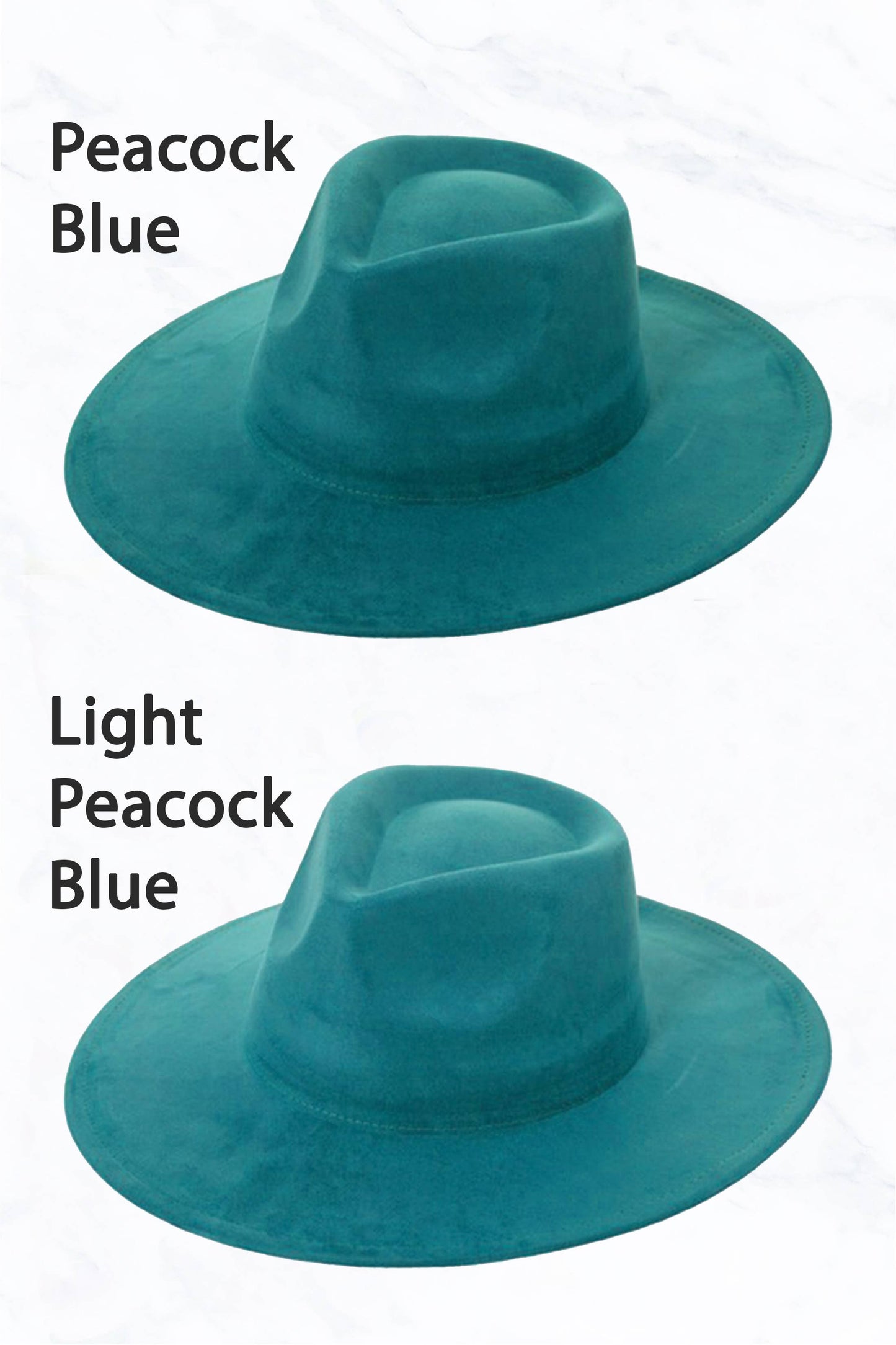 Suede Large Eaves Teardrop Top Fedora Hat