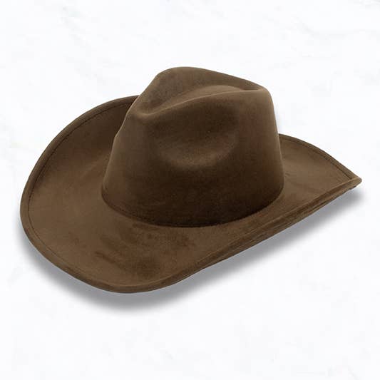 Big Brim Suede Cowboy Peach Heart Fedora Hat
