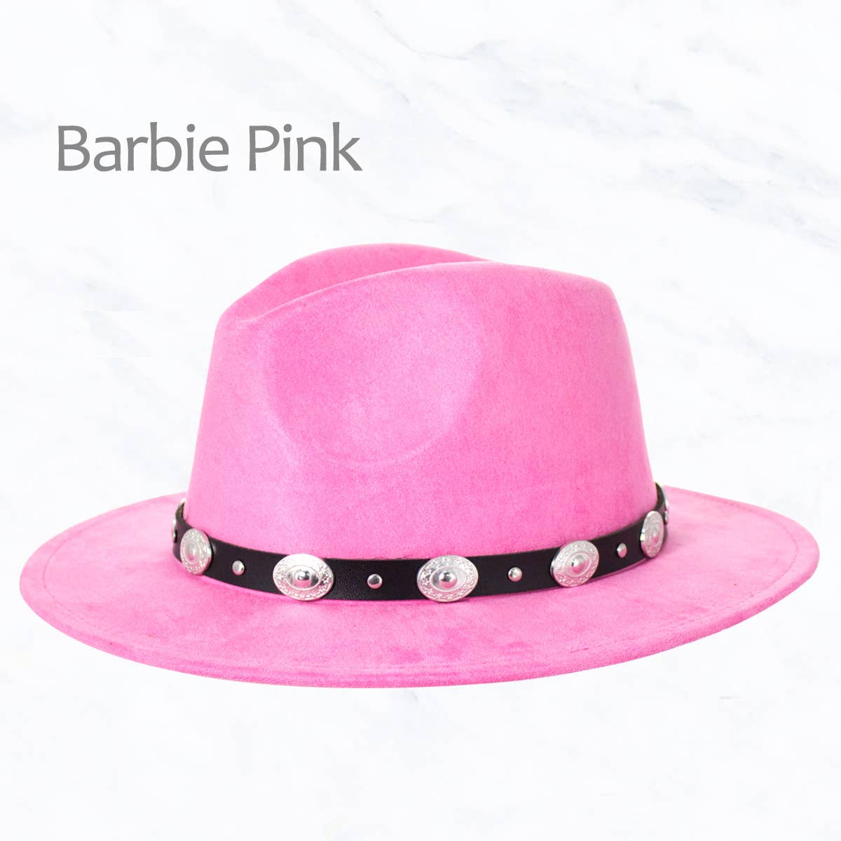 Suede Fedora Regular Peach Top with Studded Belt