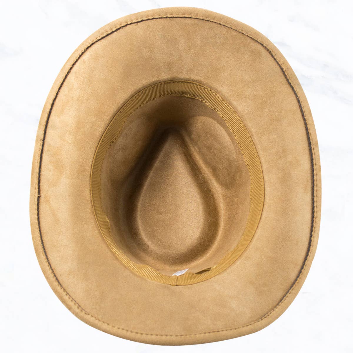 Suede Regular Cowboy Fedora Hat with Studded Belt