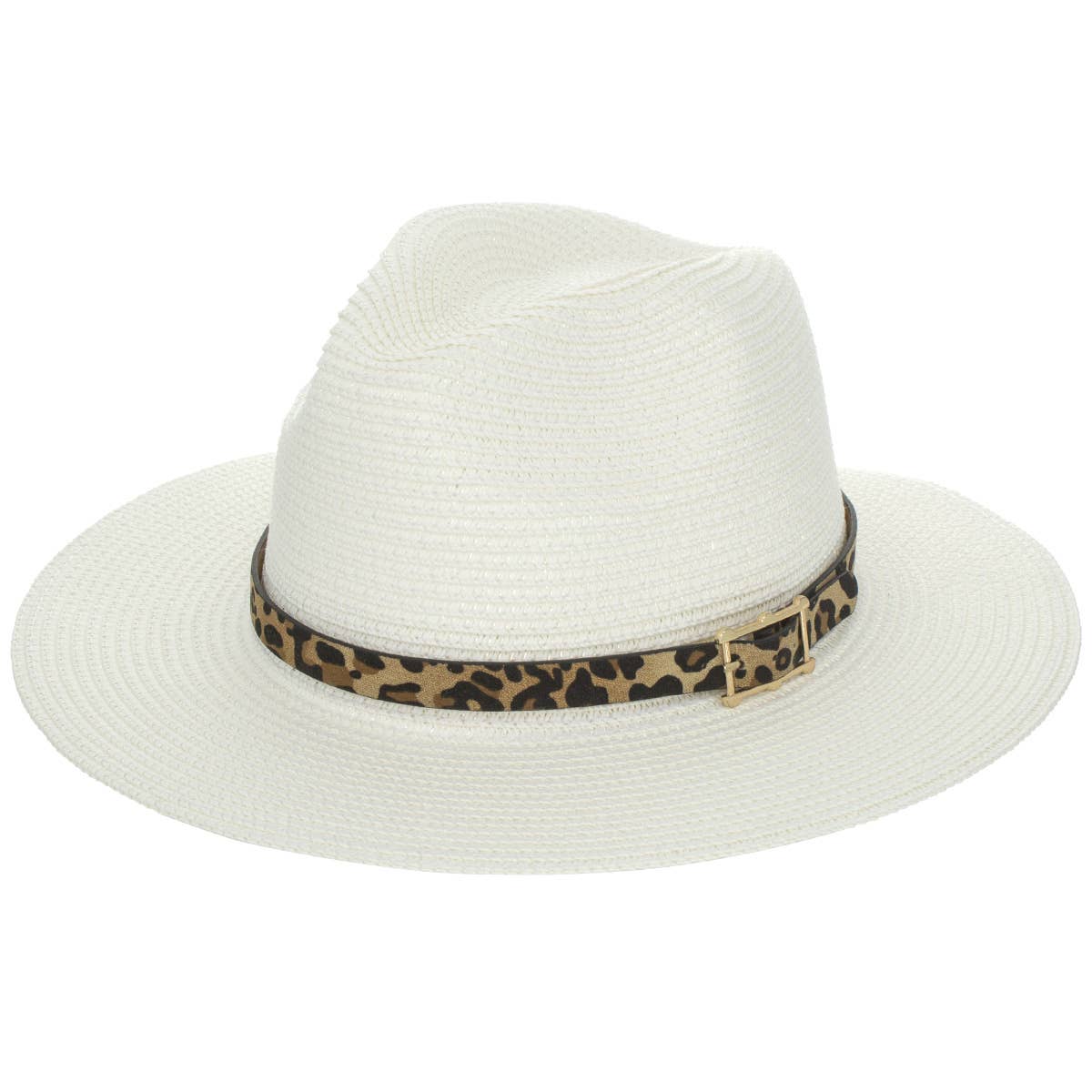 Leopard Leather Belt, British Style Jazz Straw Hat Outdoor