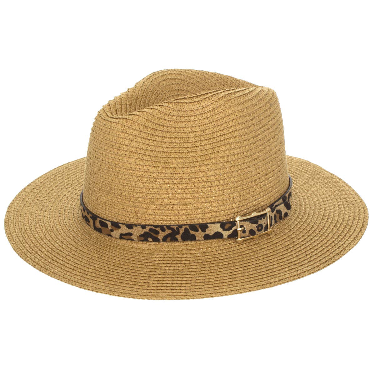 Leopard Leather Belt, British Style Jazz Straw Hat Outdoor