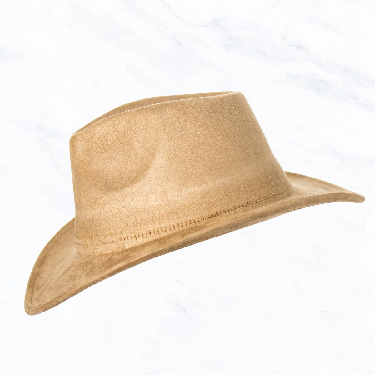 Suede Regular Cowboy Fedora Hat with Studded Belt