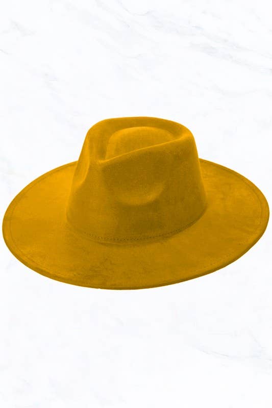 Suede Large Eaves Teardrop Top Fedora Hat